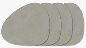 Asymmetrische leren placemats Curve, 4 stuks