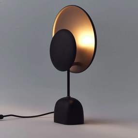 Tafellamp in zwart en mokka metaal, Naton