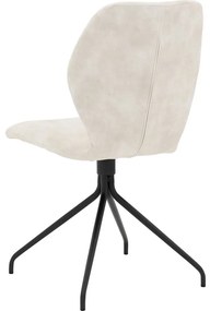 Goossens Eetkamerstoel Hera wit velvet stof leuning, modern design