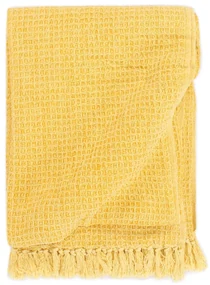 vidaXL Plaid 220x250 cm katoen mosterdgeel