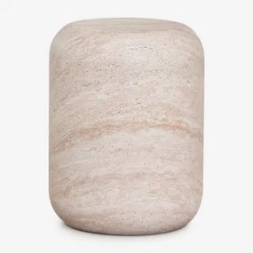 Set Van 2 Ronde Nachtkastjes Ø35 Cm In Fonelas Cement Look Travertino - Sklum