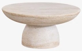 Ronde Tuintafel Ø70 Cm In Cement Zenadia Look Travertino - Sklum