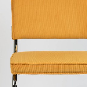 Zuiver Ridge Rib Retro Stoel Ribstof Geel
