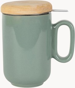 Mokken Baltika van keramiek met theefilter & rubberhouten deksel, 4-delig