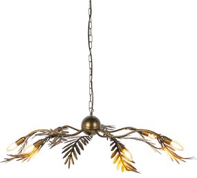 QAZQA Eettafel / Eetkamer Vintage hanglamp 6-lichts goud - Botanica Retro E14 Binnenverlichting Lamp
