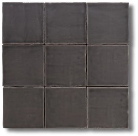 Hoogglans Handvorm Wandtegel 13x13 Cm Baltimore Grafiet RBT72