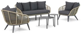 Stoel en Bank Loungeset 5 personen Wicker Taupe  Coco Coco Leonardo