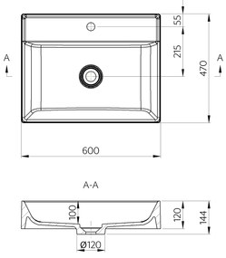 Sapho Twiga mineraalmarmeren wastafel 60x47cm wit