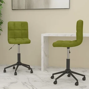 vidaXL Eetkamerstoelen draaibaar 2 st fluweel lichtgroen