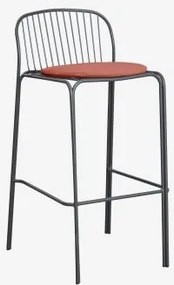 Anerina Hoge Tuinstoel Van Staal Grijs – Grafiet & ↑75 Cm & Terracota - Sklum