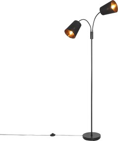 Smart vloerlamp zwart incl. 2 Wifi P45 - Carmen