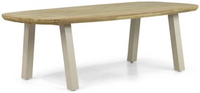 Dining Tuintafel rechthoekig 240 x 100 cm Aluminium/Teak Taupe Falcon/Glasgow
