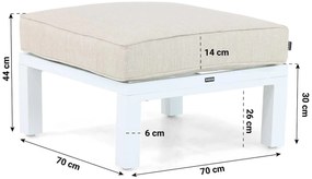 Hoek loungeset 5 personen Aluminium/Polywood (teakfinish) Wit  Lifestyle Garden Furniture Bilbao