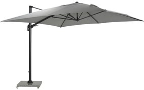 Garden Impressions Hawaii Big Pole zweefparasol 350x350 cm - donker grijs frame - licht grijs doek
