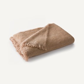 Effen plaid, wol en polyamide, Mantas