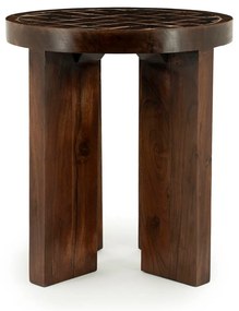 Bijzettafel Hout Met Tegeltjes - 40 X 40cm.
