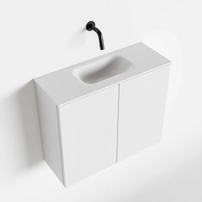 Zaro Polly toiletmeubel 60cm mat wit met witte wastafel zonder kraangat