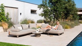 4 Seasons Outdoor Santorini hoek loungebank terre met knuffelhoek  Loungebank    bruin weerbestendig