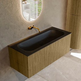 Mondiaz Kurve 110cm badmeubel dusk met 1 lade en wastafel big medium midden zonder kraangat urban