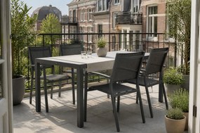 Tuinset 4 personen 150 cm Aluminium/textileen Grijs Lifestyle Garden Furniture Sella/Venustas