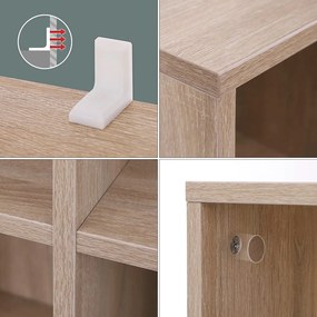 Nancy's Boekenkast Met 8 vakken - Planken Van Hout - Vrijstaande Kast – Opberger Voor Kantoor Of Thuis – Houten Kast