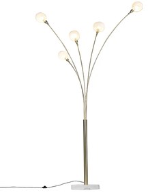 Art Deco vloerlamp goud 5-lichts - Sixties Marmo Modern, Design E14 Binnenverlichting Lamp