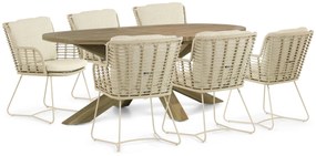 Tuinset 6 personen  Aluminium/rope Taupe 4 Seasons Outdoor Fabrice/Boston