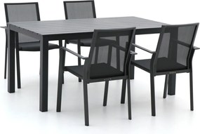 Diningset Bernstein  | 4 personen aluminium | Tuinset stapelbaar | 5-delig | Kees Smit Tuinmeubelen