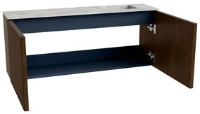 Mondiaz Joya DLux 100cm toiletmeubel walnut met wastafel faye rechts zonder kraangat glace