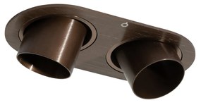 Afgeronde inbouwspot donkerbrons GU10 35mm kantelbaar 2-lichts - Installa