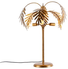 Art Deco tafellamp goud 3-lichts - Botanica