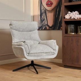 Starfurn Vera Fauteuil Chenille Stof Lichtgrijs Draaibaar