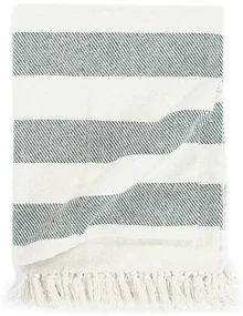 vidaXL Plaid streep 160x210 cm katoen donkergroen