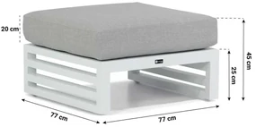 Hoek loungeset 5 personen Aluminium Wit  Santika Furniture Santika Jaya