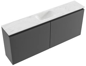 Mondiaz Ture DLux toiletmeubel 120cm dark grey met wastafel opalo midden met kraangat