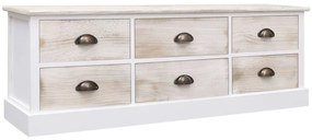 vidaXL Halbank 115x30x40 cm hout wit en lichtbruin