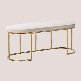 Fluwelen Bench Markina Beige – Crème & ↔︎ 100 Cm - Sklum