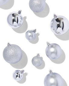 HEMA Kerstballen Gerecycled Plastic Zilver - 44 Stuks (zilver)