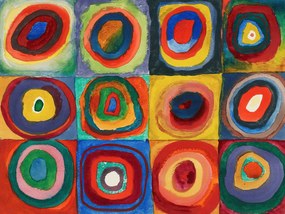 Kunstdruk Squares with Concentric Circles / Concentric Rings - Wassily Kandinsky, (40 x 30 cm)