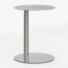 Yannik Ronde Bijzettafel Ø40 Cm In Staal Grijs – Staal - Sklum