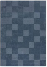 Handgetuft hoog-laag wollen vloerkleed Checkerboard