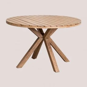Ronde Tuin Tafel Van Hout Naele Ø120 Cm & Eucalyptus Bruin - Sklum