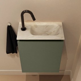 Mondiaz Ture DLux toiletmeubel 40cm army met wastafel ostra rechts met kraangat