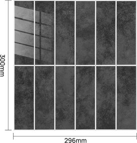 Zelfklevende SPC TEGEL Grijs - 30 cm x 29.6 cm x 0.4 cm | 0.5 kg | Paneli zelfklevende steenstrips