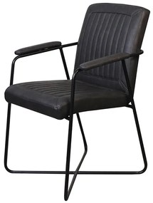 Eetkamerstoel - Henry - leer Vintage zwart