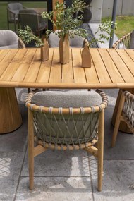 4 Seasons Outdoor Nora tuinset naturel teak met Capri tafel 240 x 110 cm  Tuinset    beige weerbestendig
