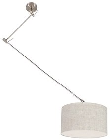 Eettafel / Eetkamer Hanglamp staal met kap 35 cm grijs verstelbaar - Blitz Modern E27 rond Binnenverlichting Lamp
