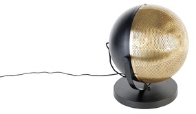 Industriële tafellamp zwart met messing - Haicha Industriele / Industrie / Industrial E27 bol / globe / rond rond Binnenverlichting Lamp