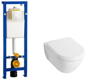 Villeroy & Boch Subway 2.0 Compact Toiletset - softclose -Wisa XS inbouwreservoir - Argos bedieningspaneel - wit 1024232/1024229/0704406/
