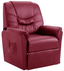 vidaXL Fauteuil verstelbaar kunstleer wijnrood